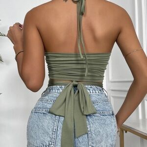 SHEIN Olive Halter Top